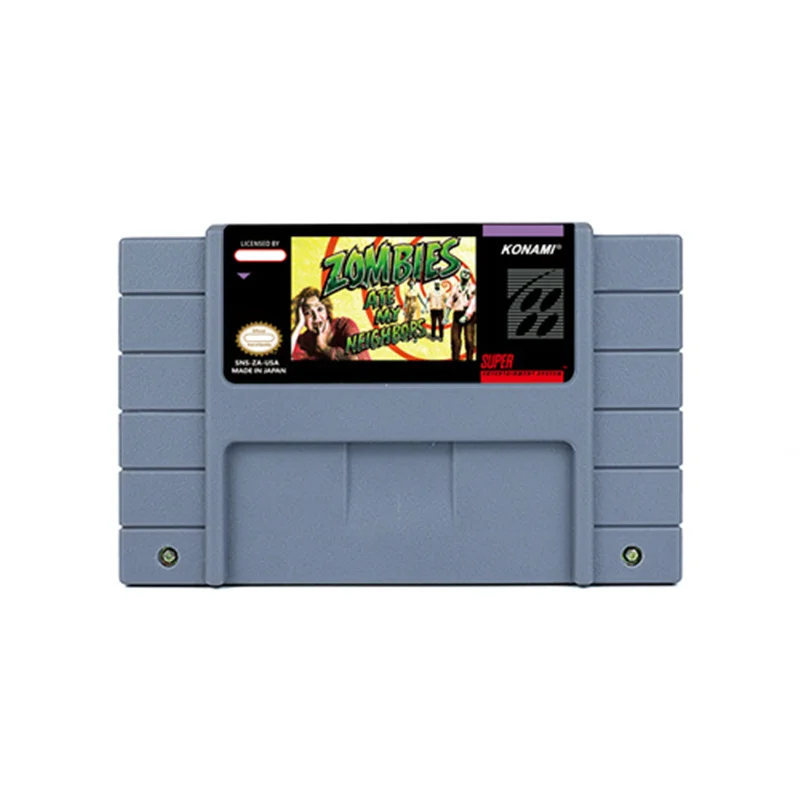 

Zombies Ate My Neighbors Action Game for SNES 16 Bit Retro Cart Children Gift