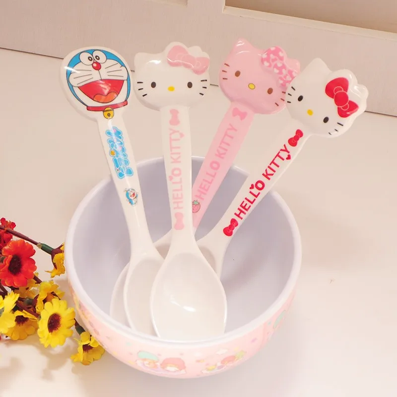 

Kawaii Sanrio Tableware Accessories Hello Kittys Cartoon Melamine Spoon Cute Beauty Children's Spoon Fall-Resistant Girls Gift