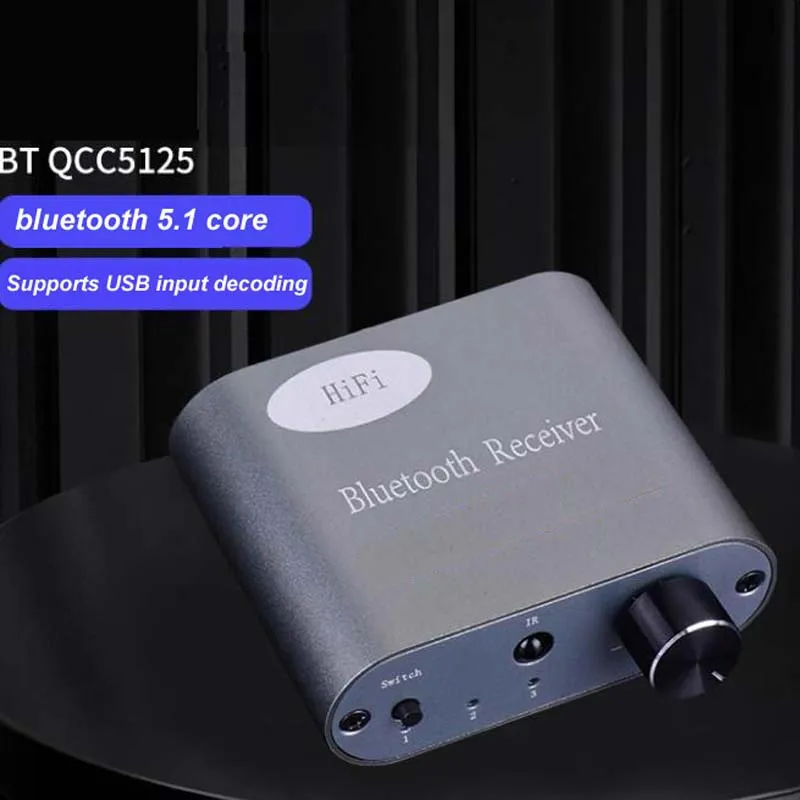 

QCC5125 LDAC 5.1 HiFi Bluetooth Audio Receiver ES9038Q2M USB DAC Coaxial Input Headphone AMP U Disk Player With Remote Control