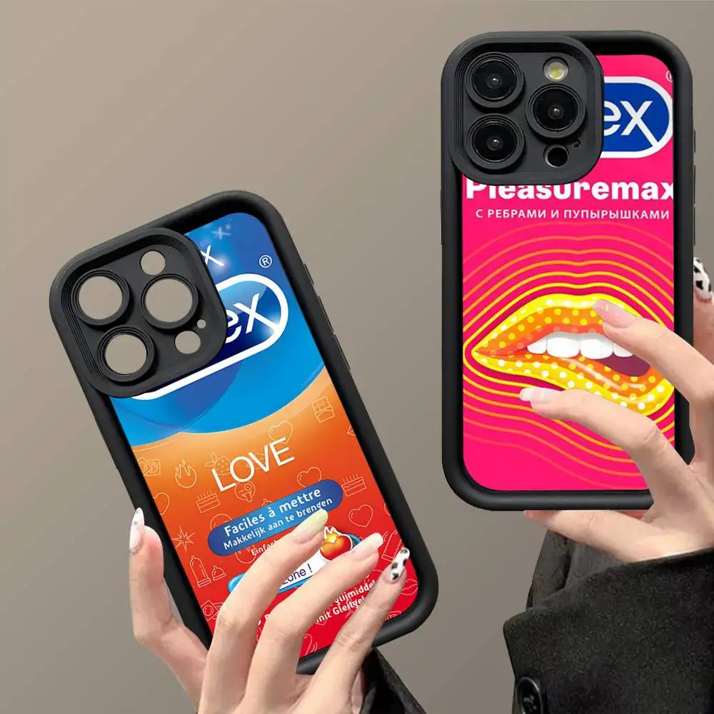 Фото Сексуальный чехол для телефона D-Durexes в стиле презерватива для iPhone 17 16 15 14 13 Pro Max Plus 12 11 №2