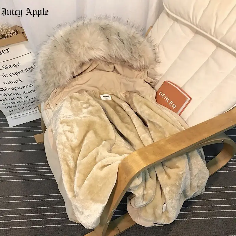 New Women's Winter Jackets 2022 Parka Fashion Coat Wool Liner Hooded Parkas Slim With Fur Collar Warm Snow Wear Thick Clothes
