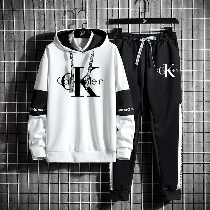 

Мужской спортивный костюм с длинным рукавом, толстовка с капюшоном и спортивные брюки, пуловер, свитер, повседневные топы и штаны для бега, ...