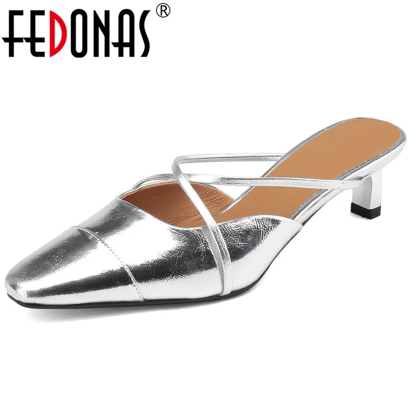 

FEDONAS/Новое поступление; Женские босоножки из натуральной кожи на тонком ремешке; Шлепанцы на тонком каблуке; Женская обувь для вечеринки и офиса; Сезон весна-лето