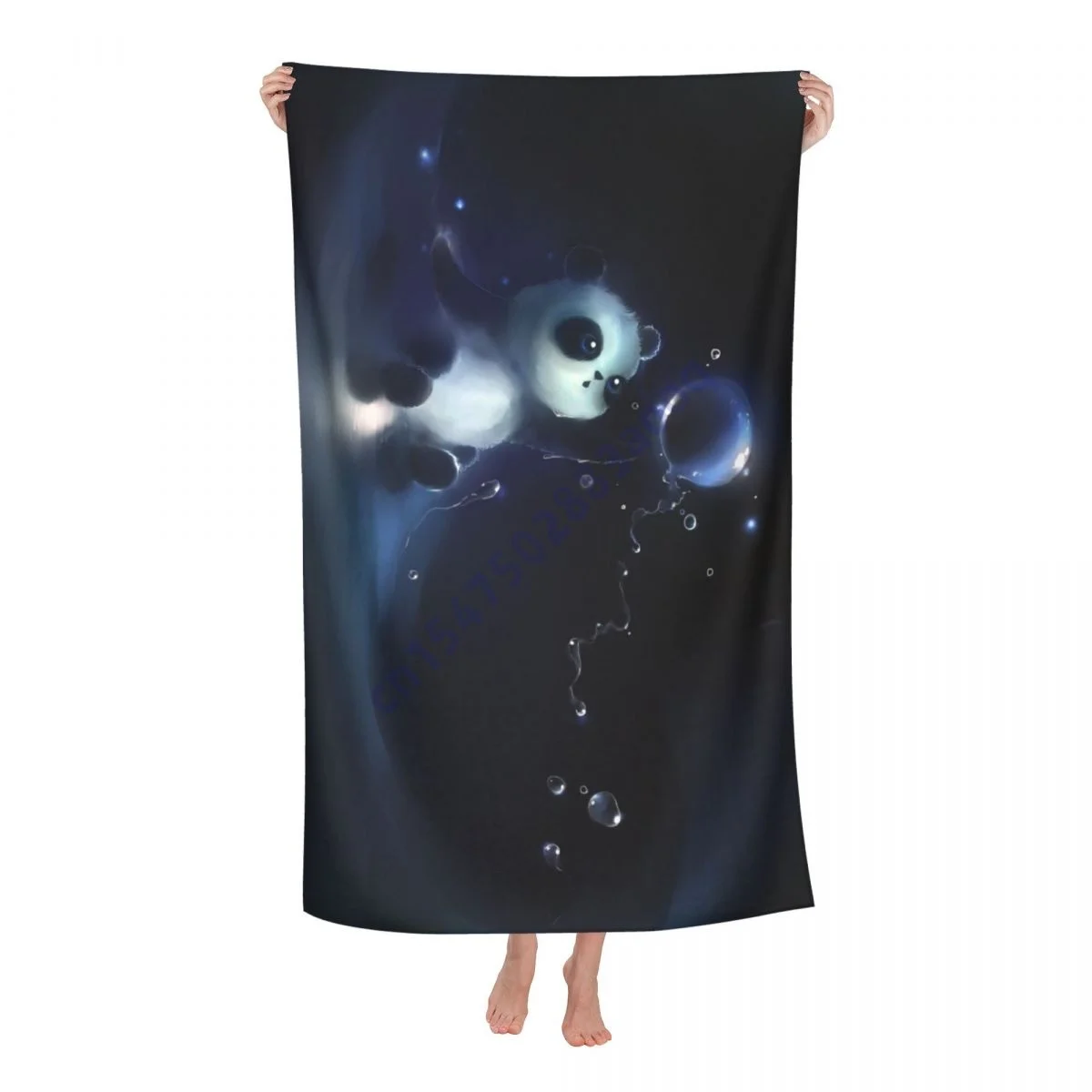 

Детское пляжное полотенце с 3D-принтом панды, поглощающее полотенце для путешествий, спорта, купания, индивидуальный пошив, подарок