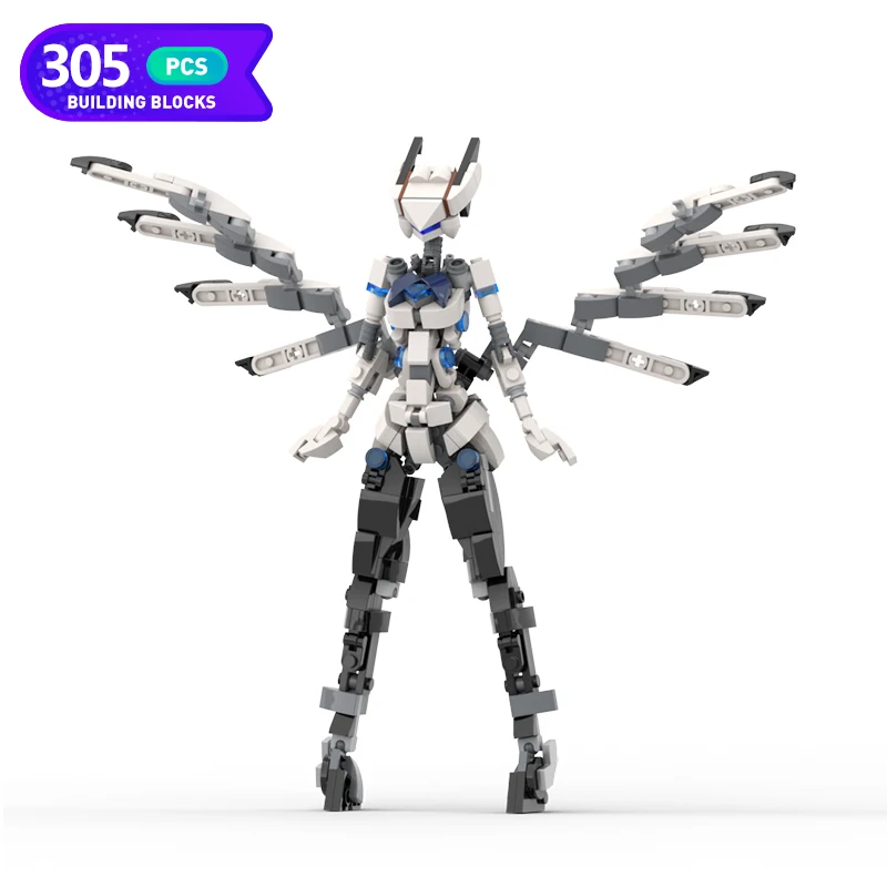 

Экшн-фигурка Moc, ангел, механический игровой герой, женская модель воина, Боевая модель, кирпичи, игрушка, детский подарок