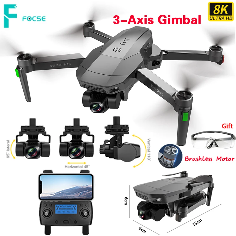 

GPS Professional Drone 4K Camera 5G WIFI FPV 3-Axis Gimbal Aerial Photography ESC Brushless RC Quadcopter Dron Distance 1200m