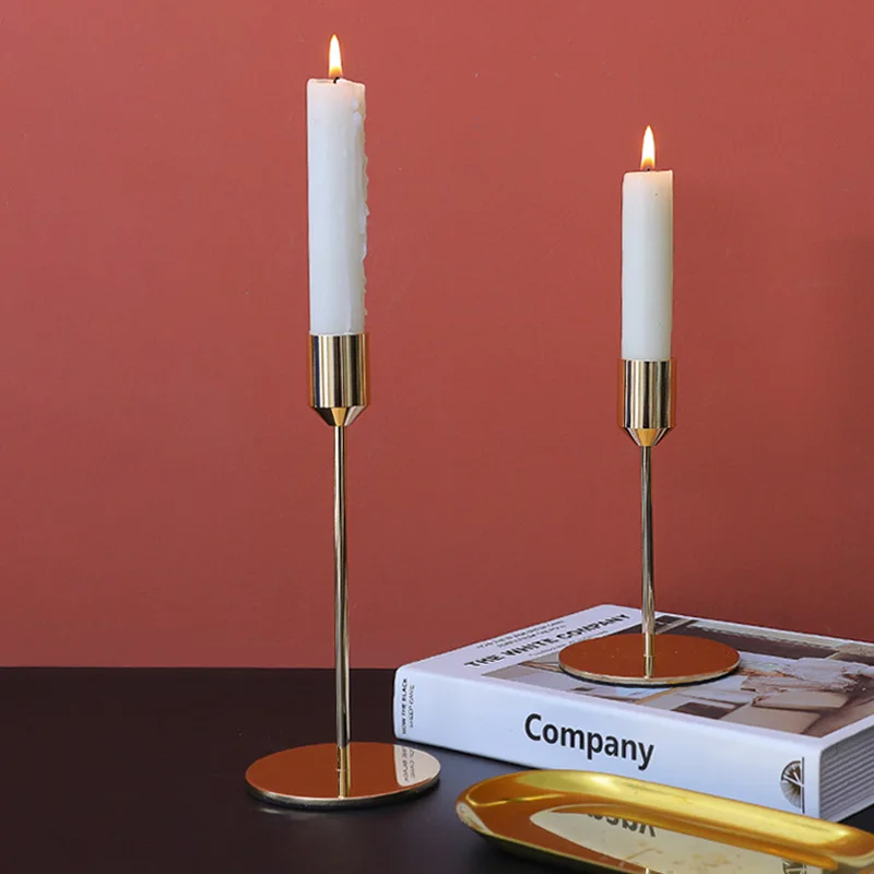 

Minimalism Style Candlestick Classic Home Decor Metallic Candle Holders for Stick Candles Creative Table Decoration Candle Stand