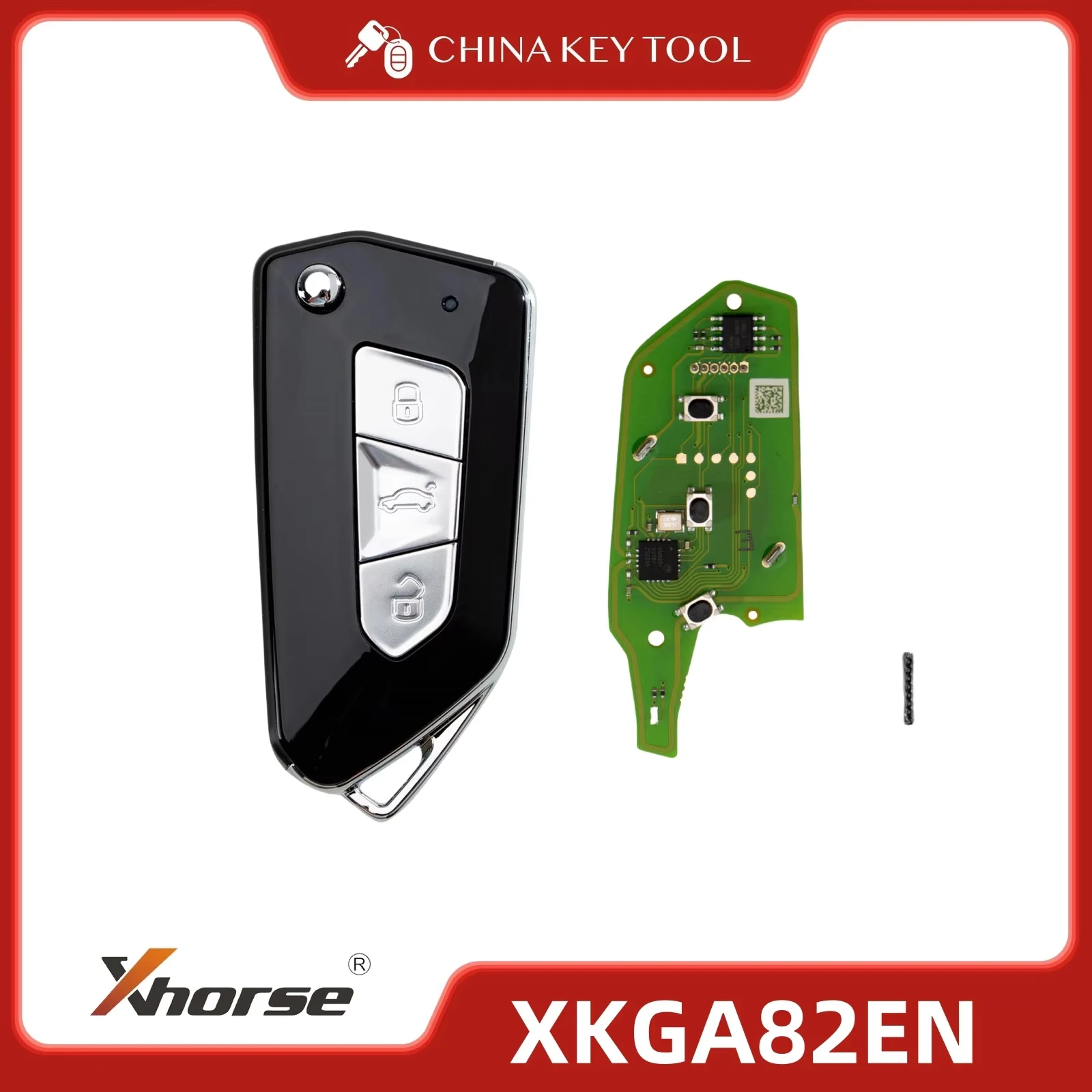 

Xhorse XKGA81EN/XKGA82EN Полностью черный GA08 Стиль 3 кнопки Проводной дистанционный ключ 5 шт./лот