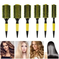 16pcs professional round hair comb nylon bristle aluminum tube ion hair brush home barbershop styling tools rolling comb