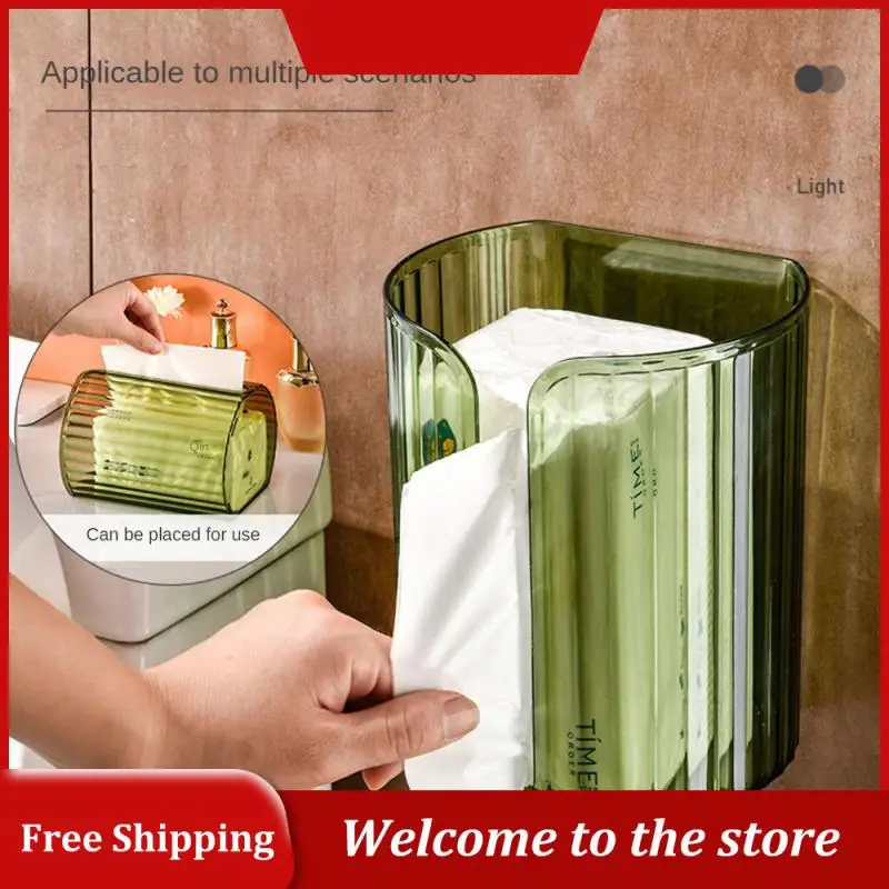 

Hall Paper Drawer No Drilling Required Smooth Transparent Paper Towel Holder Home Decoration Trend No Punching Tissue Box Modern
