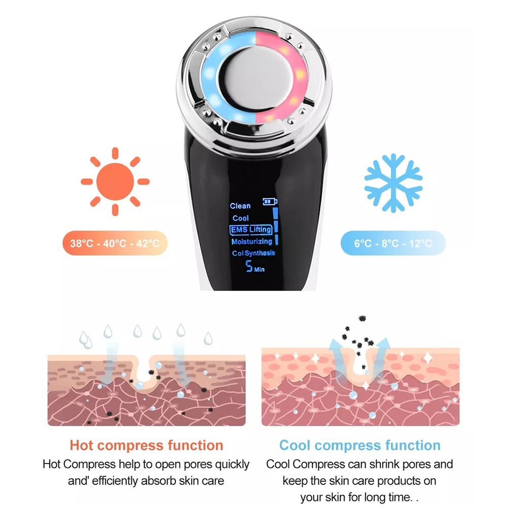 7in1 RF&EMS Radio Mesotherapy Electroporation lifting Beauty LED Photon Face Skin Rejuvenation Remover Wrinkle Radio Frequency