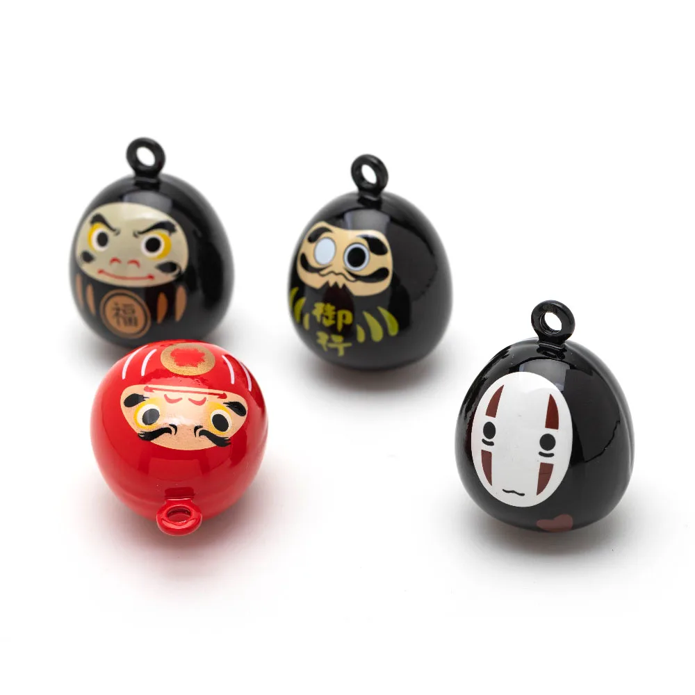 

Japanese Daruma Close Twinkle Jingle Bells Good Luck Wish Bell Charms Pendant Accessories Jewelry Craft Findings