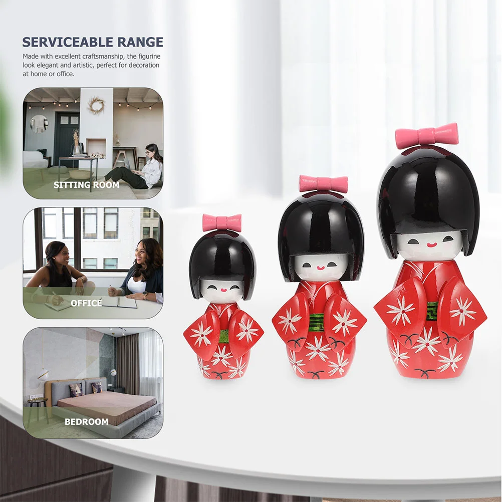 

Japanese Kimono Home Ornament Kimonos Wood Decoration Tabletop Dolls Girly Crafts Shop