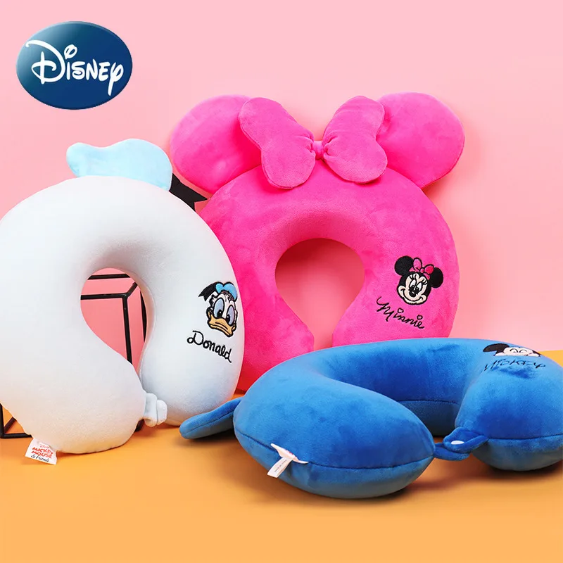 Disney Memory Foam U-Shaped Pillow Cushion Mickey Minnie Donald Duck Neck Pillow Nap Travel Pillow Removable Washable Pillow