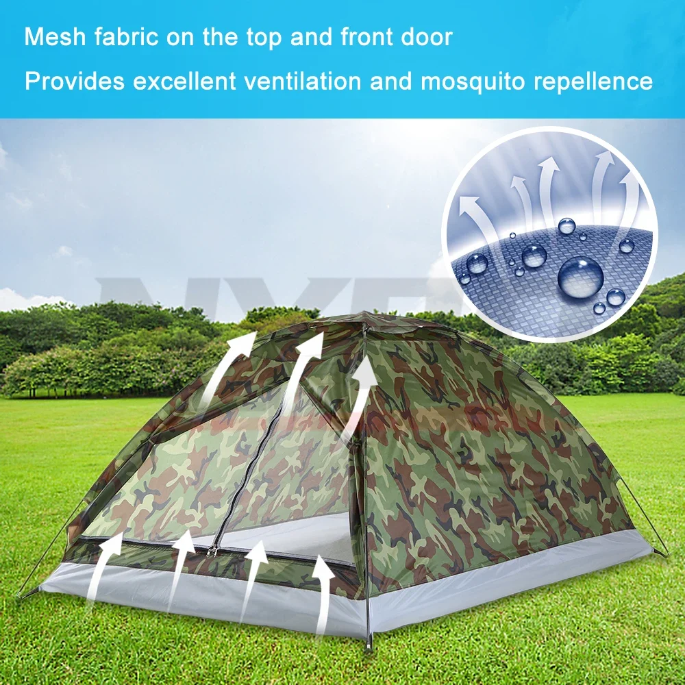 TOMSHOO Кемпинговая палатка на 2 человека водонепроницаемая однослойная из