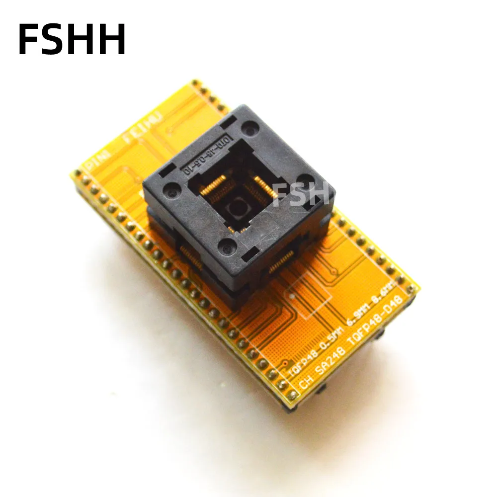 TQFP48 to DIP48 Programmer adapter LQFP48 QFP48 test socket Pitch=0.65mm Size=6.9mmX8.6mm