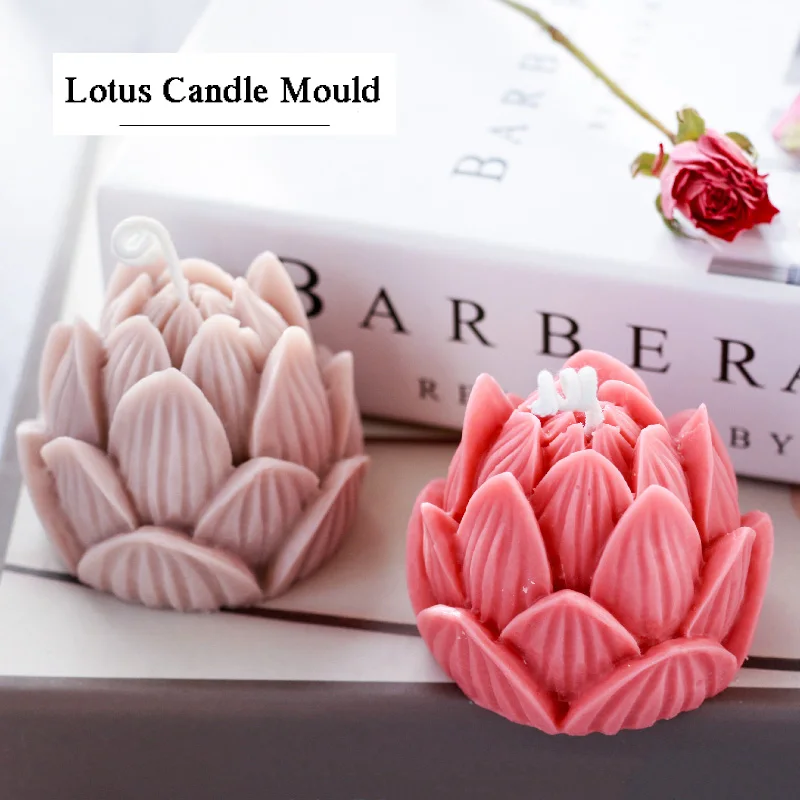 

3D Lotus Silicone Candle Mold Soap Silicone Mold DIY Plants Plaster Candle Mold Candle Making Supplies Mould Crafts Home Decor