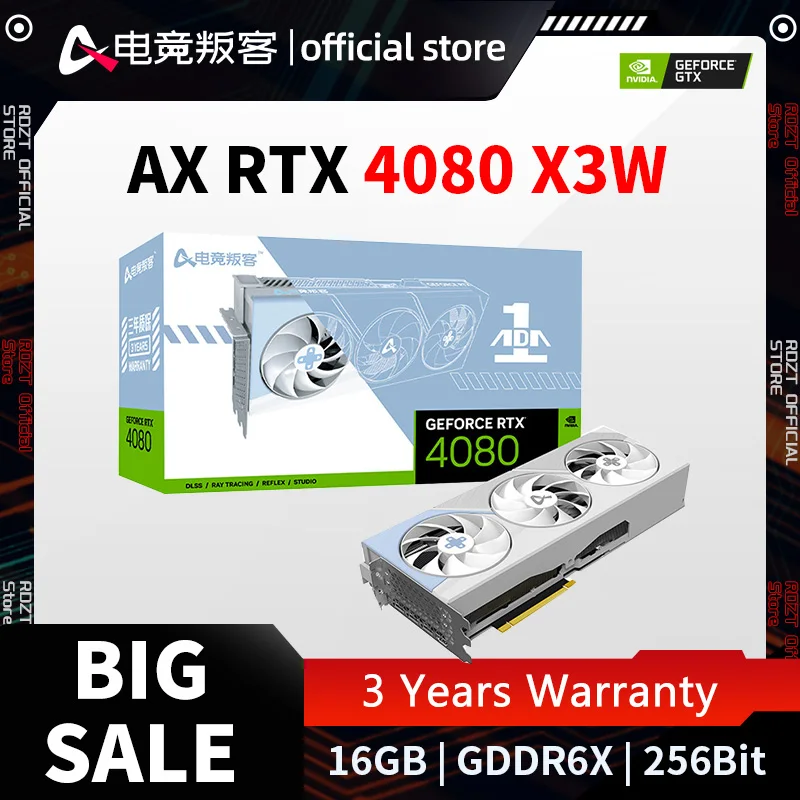 

AX-Power By INNO3D GEFORCE RTX 4080 X3W OC 16G 16GB 256Bit GDDR6X Graphic Card RTX 4080 Gaming GPU Video Cards placa de vídeo