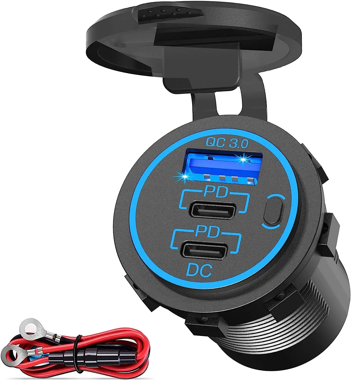 

USB-розетка 12 В с двумя USB-портами, быстрая зарядка 3,0