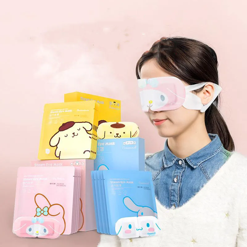 

5Pcs Kawaii Sanrio Steam Eye Mask Hello Kittys Accessories Cute Anime Disposable Hot Compress Eye Patch Sleep Toys Girls Gift