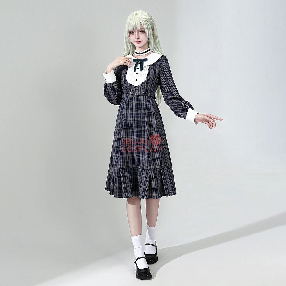 Фото Костюм для косплея SBluuCosplay Wakaba Mutsumi, высококачественная ткань TR, винтажное клетчатое платье в стиле Лолита с длинными рукавами, платье принцессы для Хэллоуина и вечеринок №2
