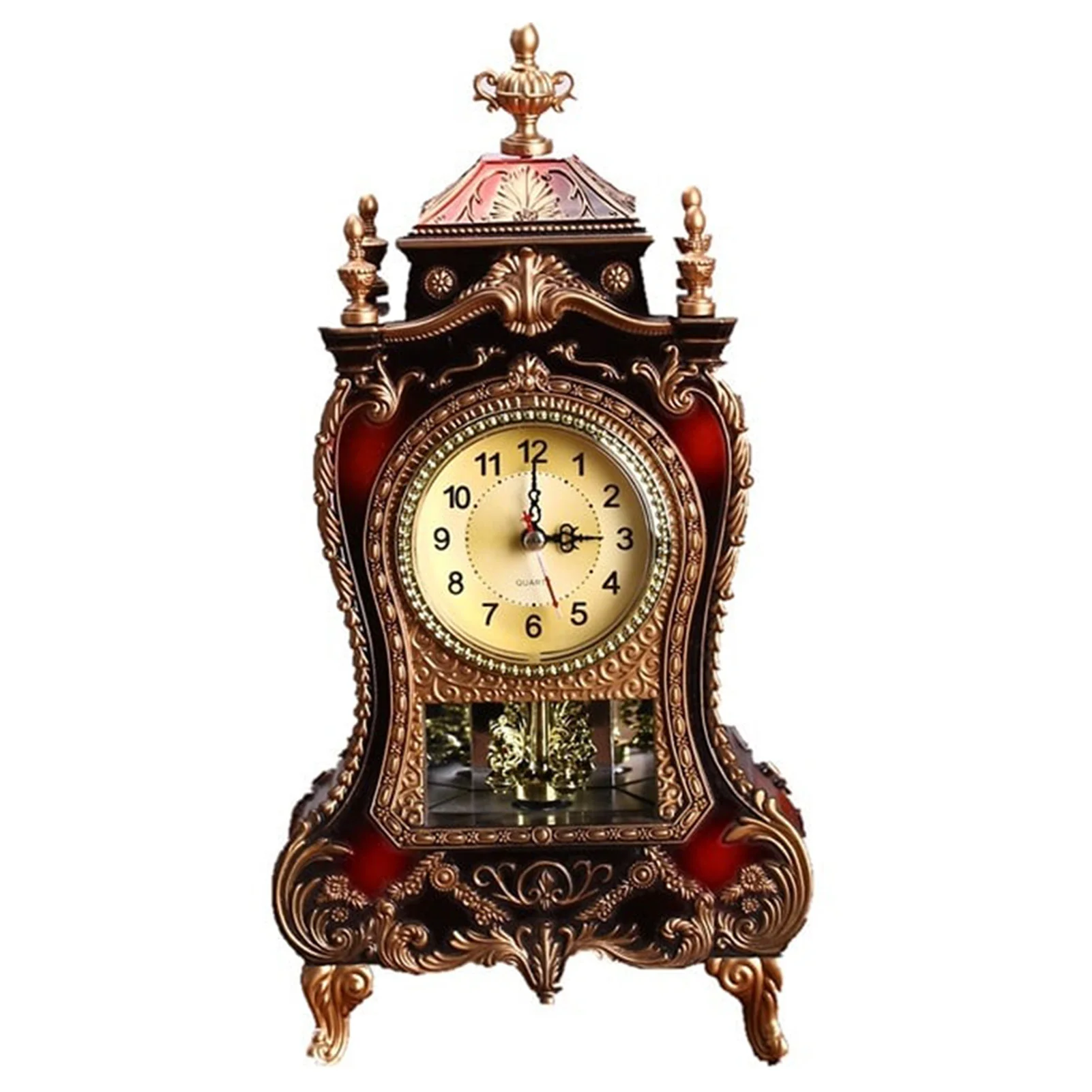 Elegant Decorative Grandfather Clock Fine Workmanship and Shiny Suitable for Shelf Table Decor gass