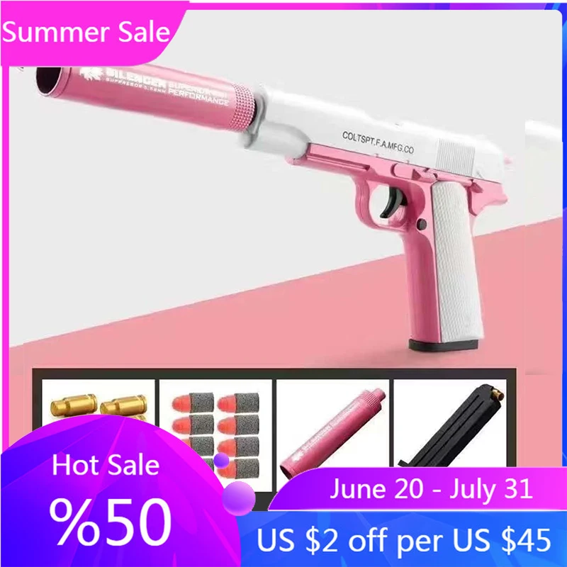 

Toy Gun For Boys Shell Ejection Glock Soft Bullet Guns Dropshipping