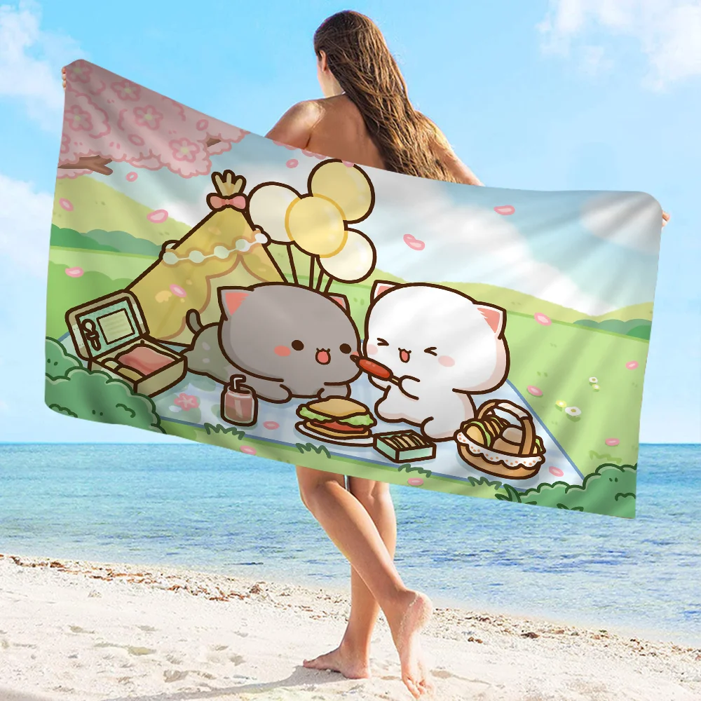 Пляжное полотенце из микрофибры персик и Гома быстросохнущее мягкое для йоги