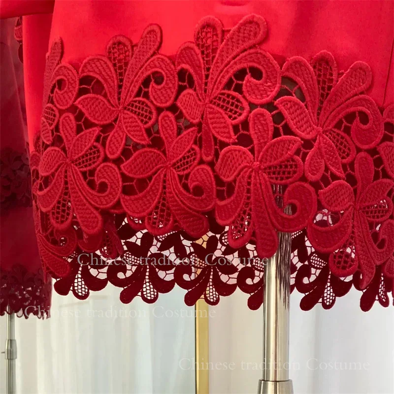 Женский сексуальный кружевной свадебный халат с цветочной вышивкой кимоно для