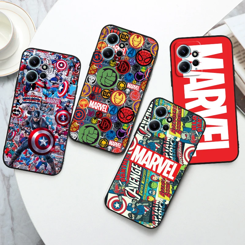 

Marvel Avengers Hero For Xiaomi Redmi Note 12 11 11T 10 9 8 7 6 5 4 Pro 5G 4G Silicone Soft Shockproof Black Phone Case Fundas