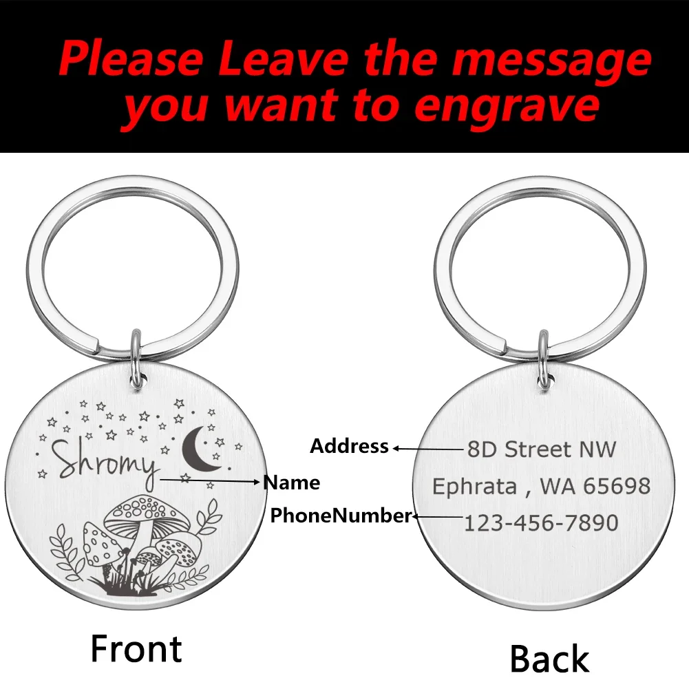 Персонализированная идентификационная бирка на ошейник для собак и кошек