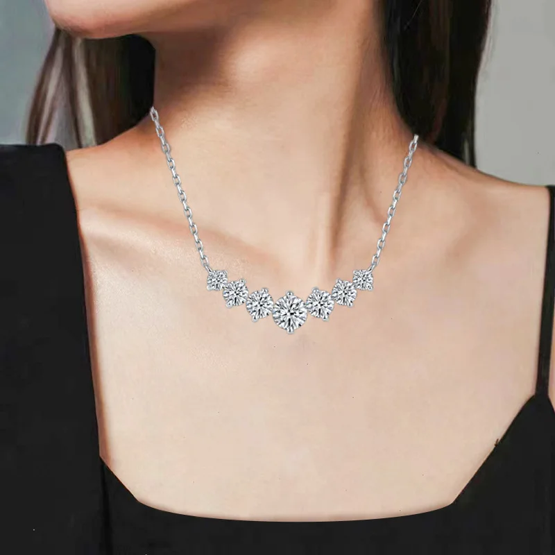 Женское ожерелье с муассанитом cttw серебро 1 7 пробы