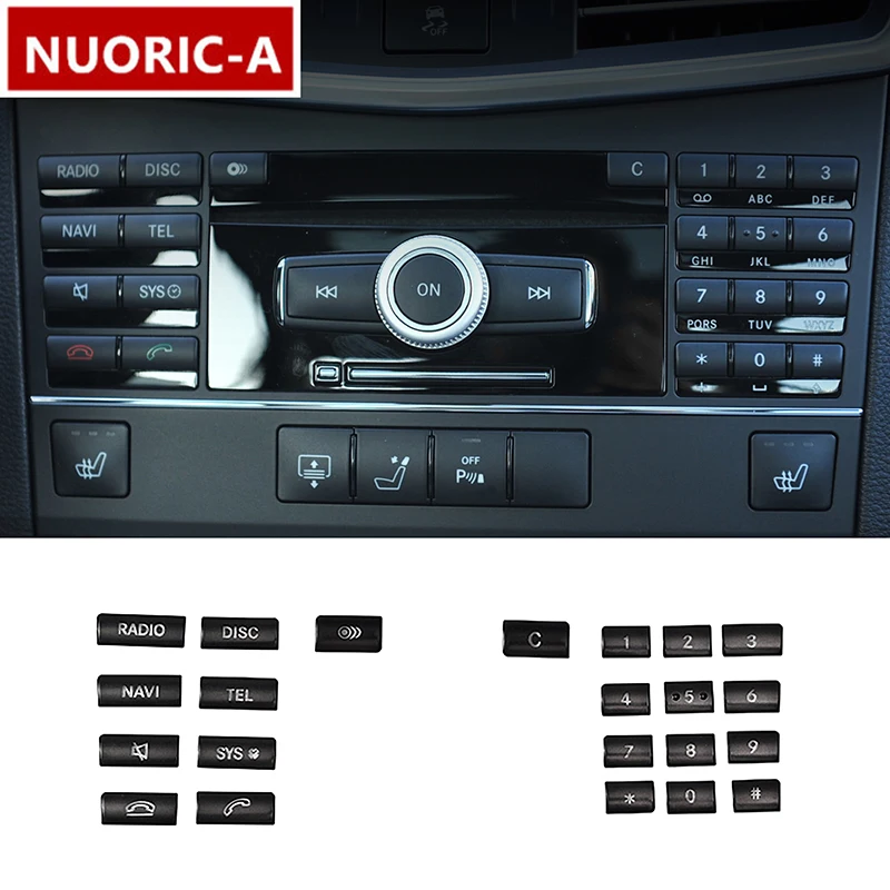 

Car Styling Console CD Panel Buttons Decorative Trim Cover Stickers Black For Mercedes Benz E C Class W212 W204 CLS GLK X204