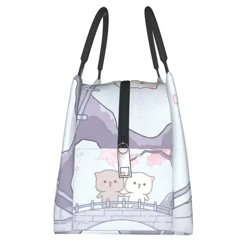 Романтическая термоизолированная сумка для обеда с персиком и котом Goma Mochi