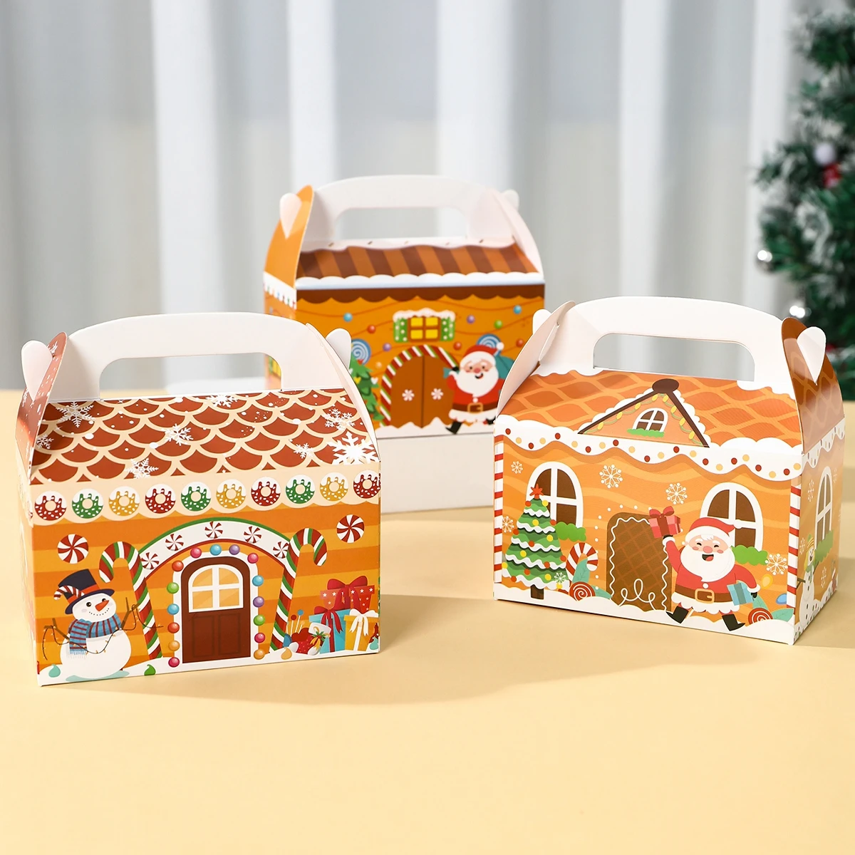 Рождественский дом чемодан Рождество Санта-Клаус конфеты коробка для дома 2024 с