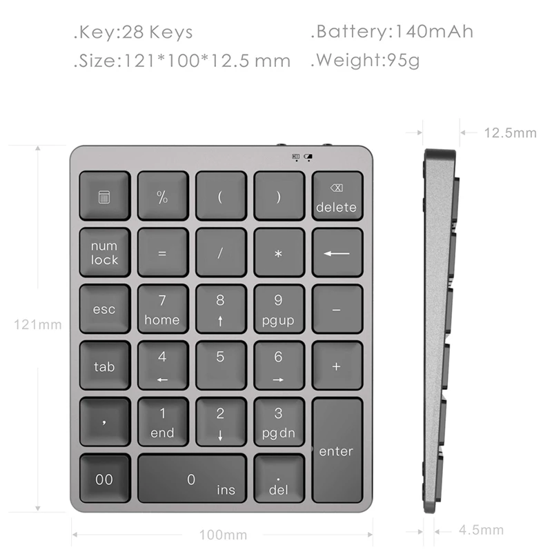 SeenDa N970 беспроводная цифровая Bluetooth клавиатура со встроенными двумя режимами 28