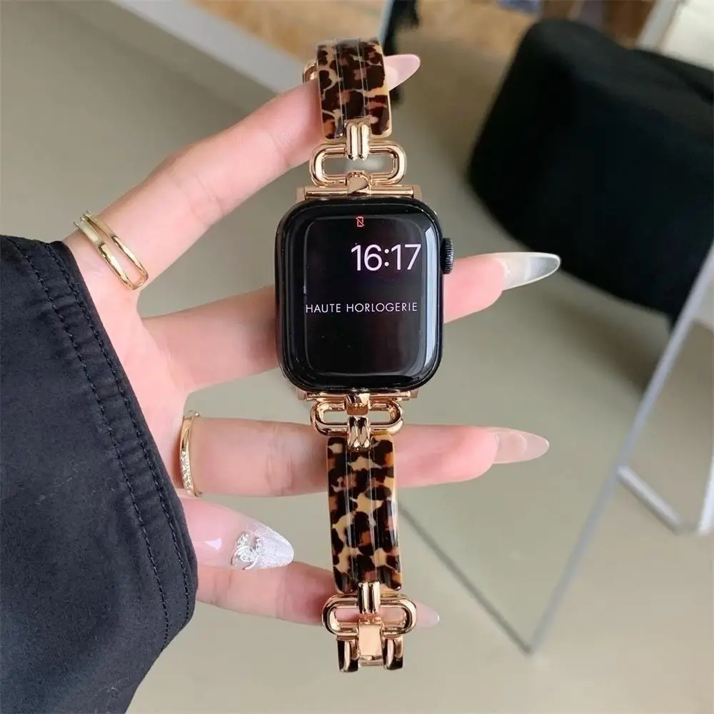 

Браслет полимерный для Apple Watch 4 5 6 7 8 SE, модный металлический ультрастильный браслет для iWatch 38 40 41 42 44 45 49 мм