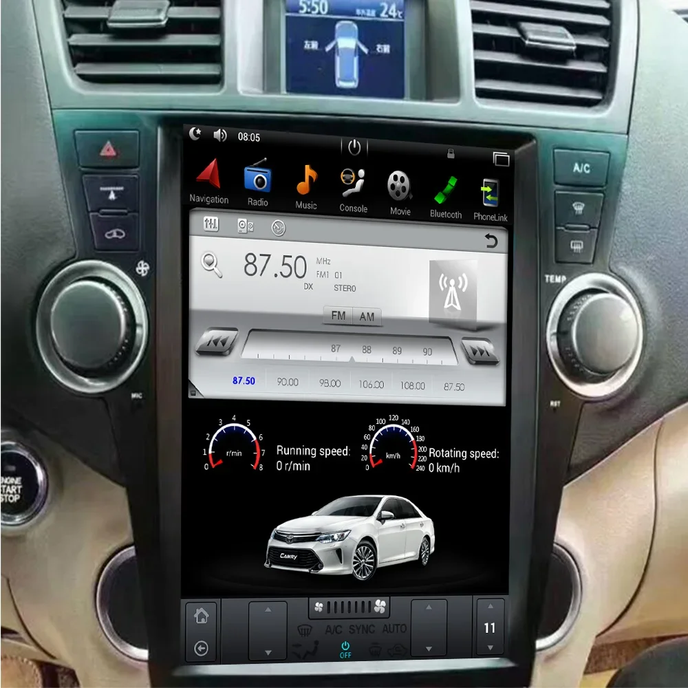 

Автомобильная стереосистема Tesla, 12,1 дюйма, Android, для Toyota Highlander Kluger 2009-2013, головное устройство, GPS-навигация с Carplay JBL DSP WIFI 4G