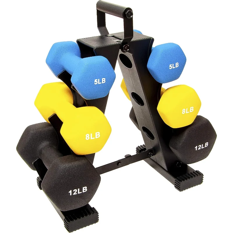 

BalanceFrom Colored Neoprene Coated Dumbbell Set with Stand