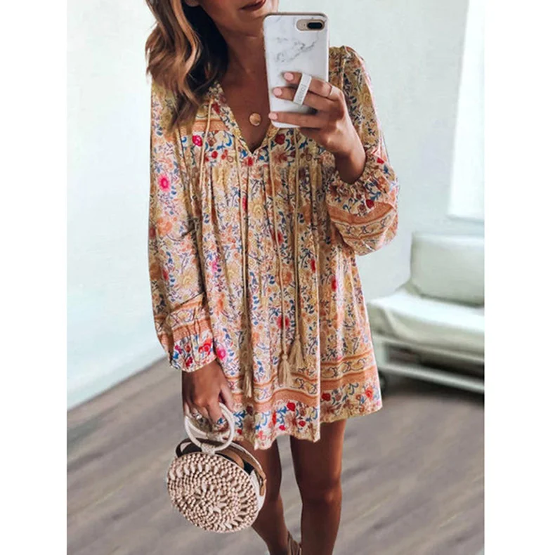 

Elegant casual slim dress,New summer print skirt dres2023