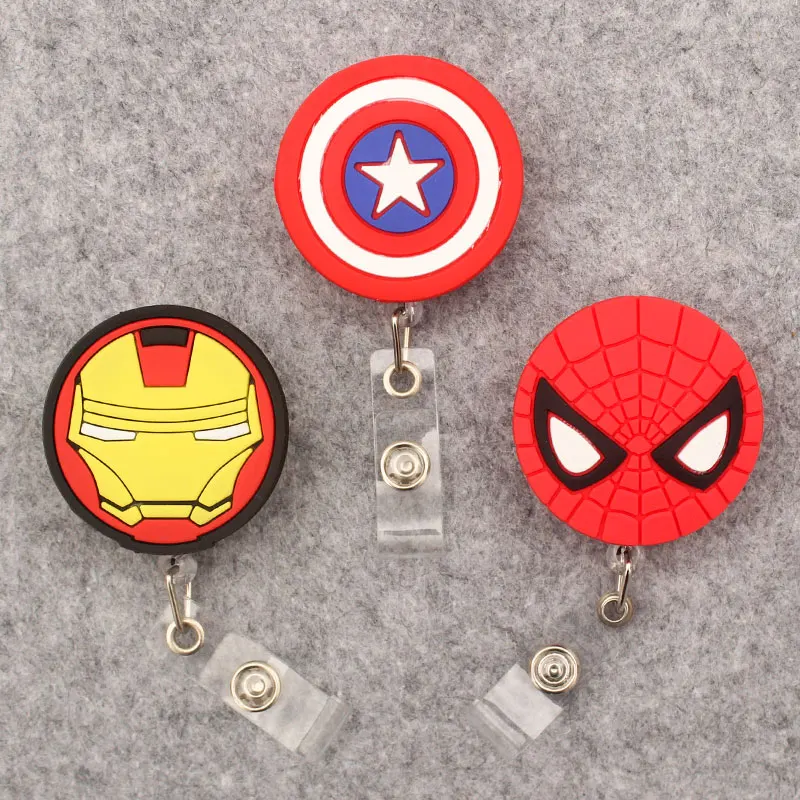 Disney Spider Boy Man Iron Retractable Card Holder Badge Reel Nurse Exhibition Enfermera Girl And Boy Name Card