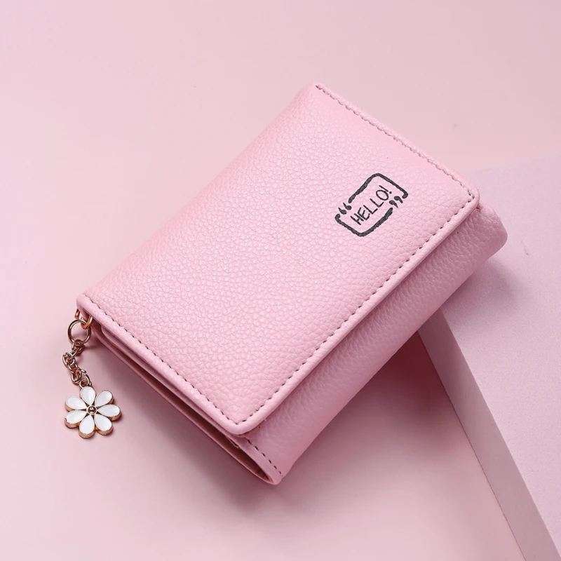 

Fashion Women's Wallet Short Ladies Small Card Holder Print Girls Tassel Two-fold Female Coin Purse Female Hasp Mini Clutch New