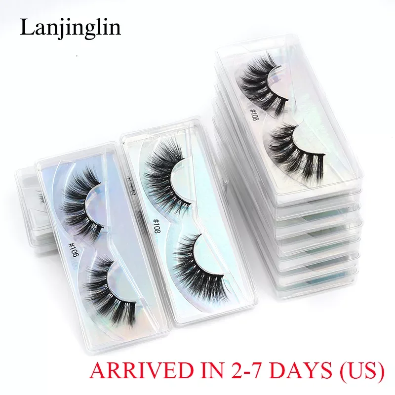 

NEW2023 4/50/200 Pairs 3D Mink Lashes Wholesale Fluffy Soft Wispy Volume Natural long Cross False Eyelashes Eye Lashes Reusable
