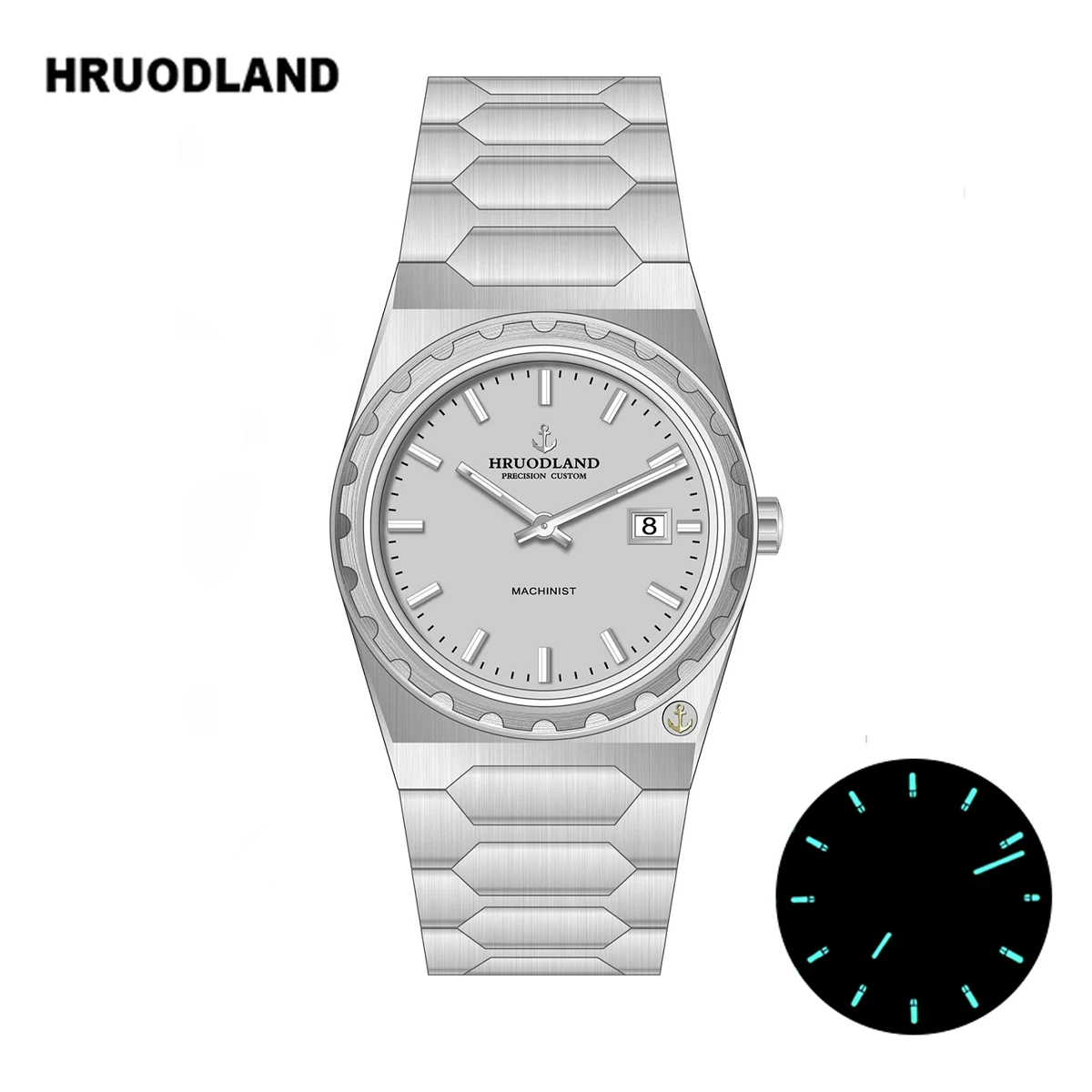 Hruodland 2024 новые классические мужские кварцевые часы в стиле ретро с сапфировым