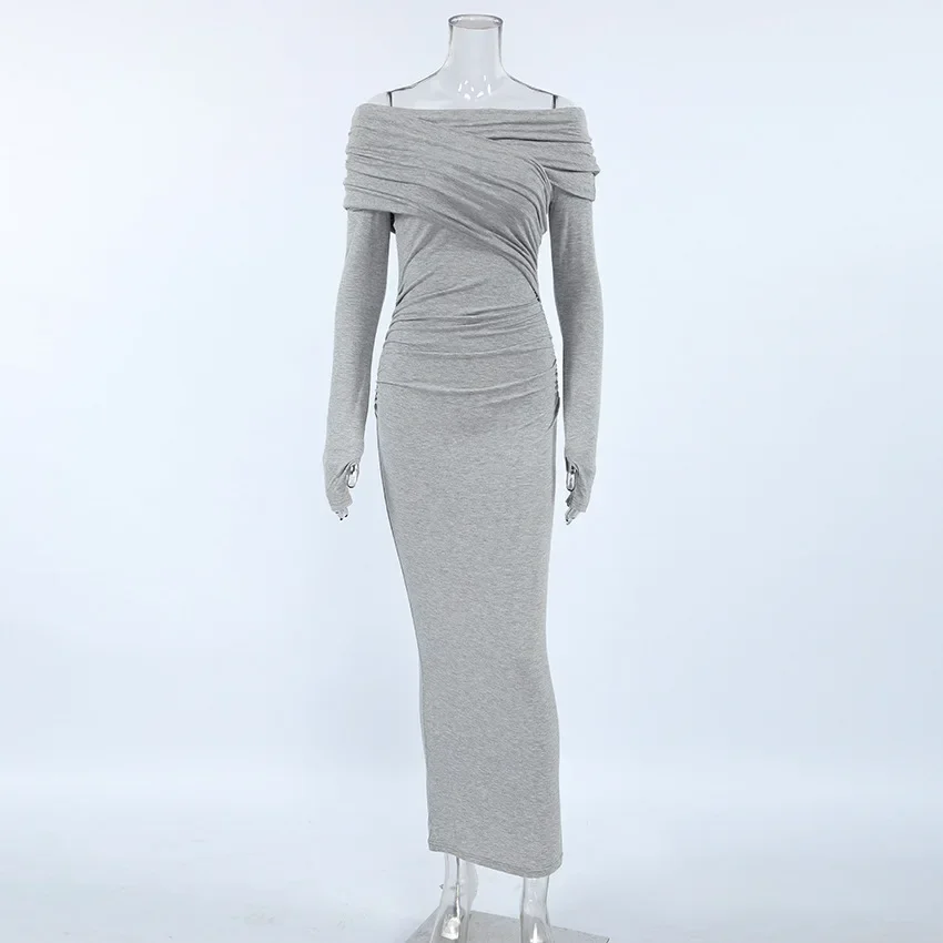 2024 осеннее новое женское платье с длинным рукавом сексуальное утягивающее