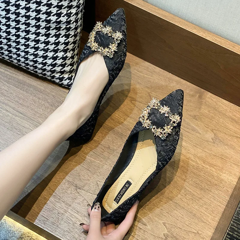 

Женские туфли с квадратной пряжкой, однотонные повседневные туфли на мягкой подошве, весна-осень 2023