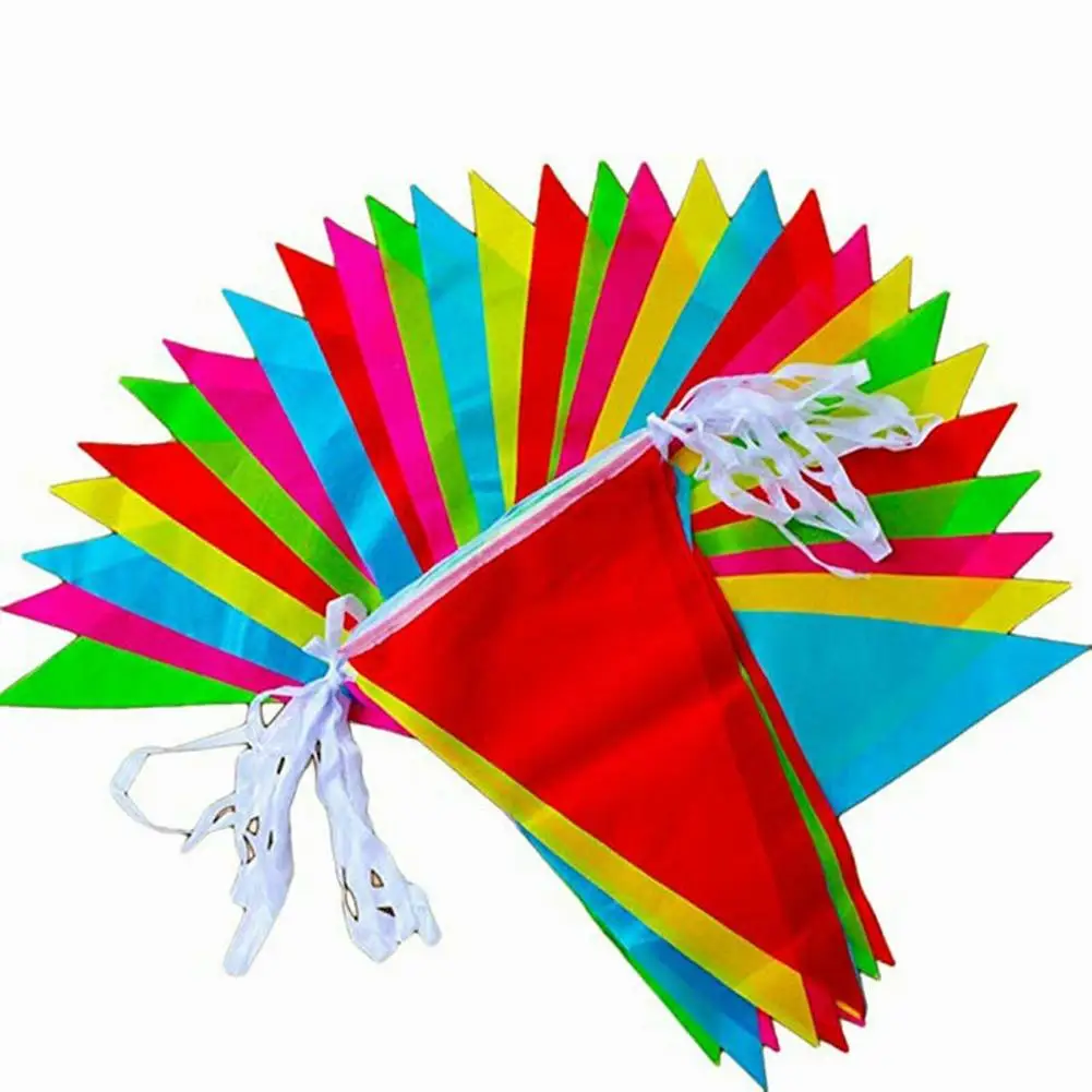 

2 Pcs 80M Set Bunting Banner Colorful Bunting Triangle Flags For Wedding Party Outdoor Banner Home Decoration Accessories