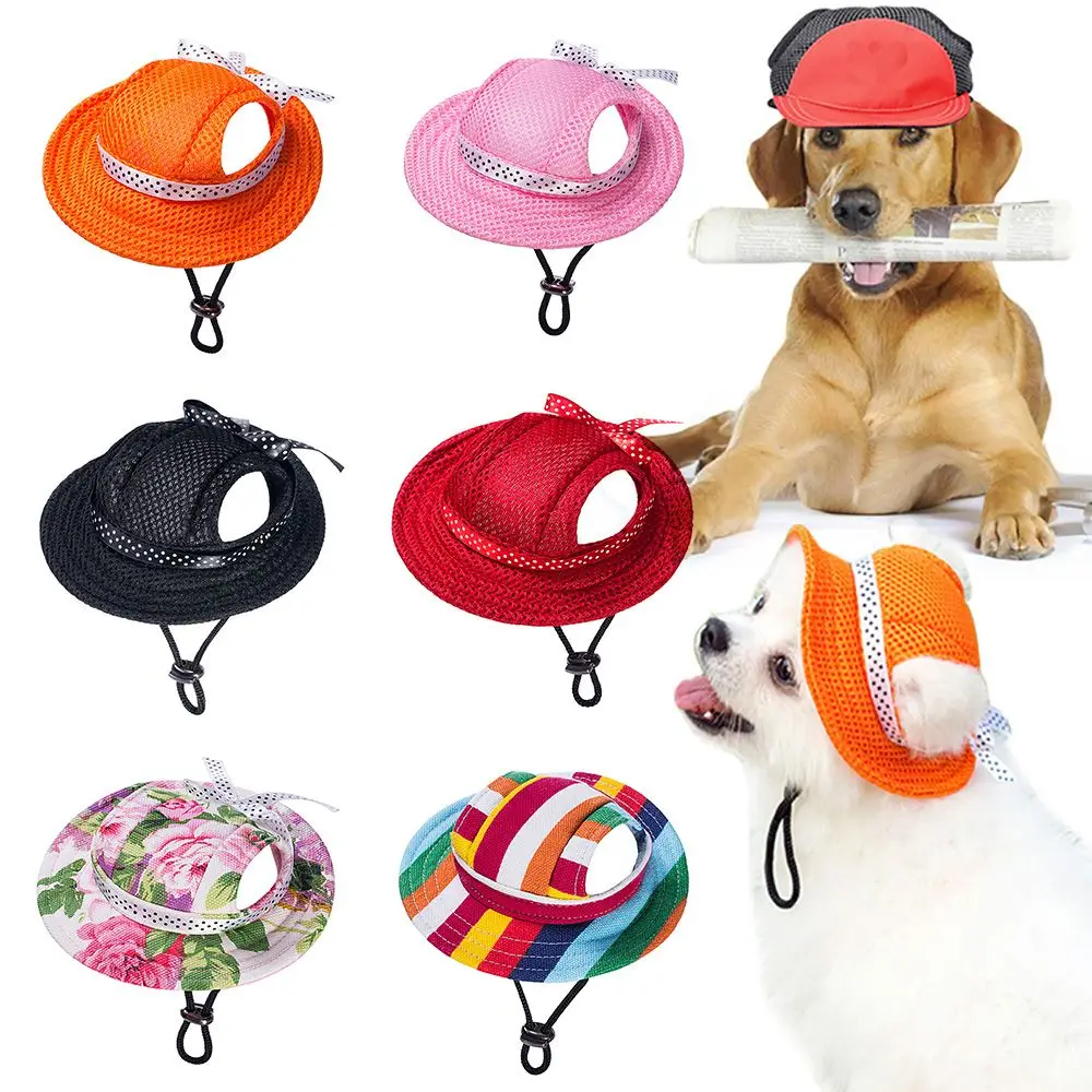 

Mesh Summer Outdoor Supplies Breathable Pet Hat Cat Accessories Sun Protection Cap Dog Caps
