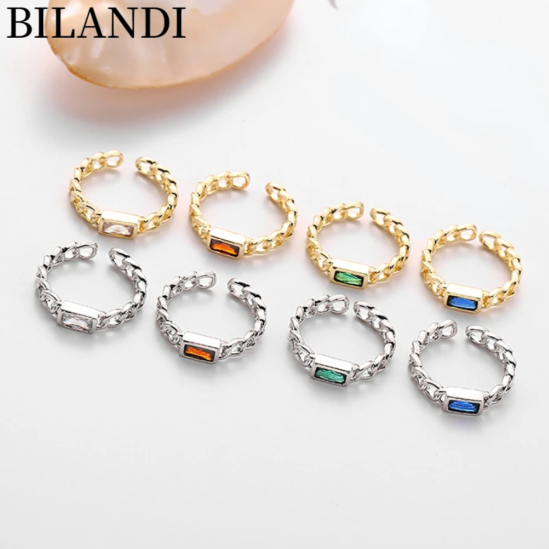 

Bilandi Fashion Jewelry Simply Metal Chain Ring 2022 New Trend High Quality AAA Zircon Ring For Women Party Gifts
