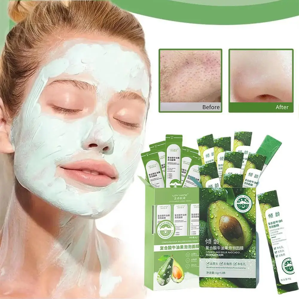 

Avocado Bubble Mask Mud Face Mask Cleansing Whitening Facial Skin Packs Clay Oil-Control Moisturizing Mask Anti-Aging skin Care